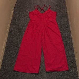 Boohoo Berry Jumpsuit